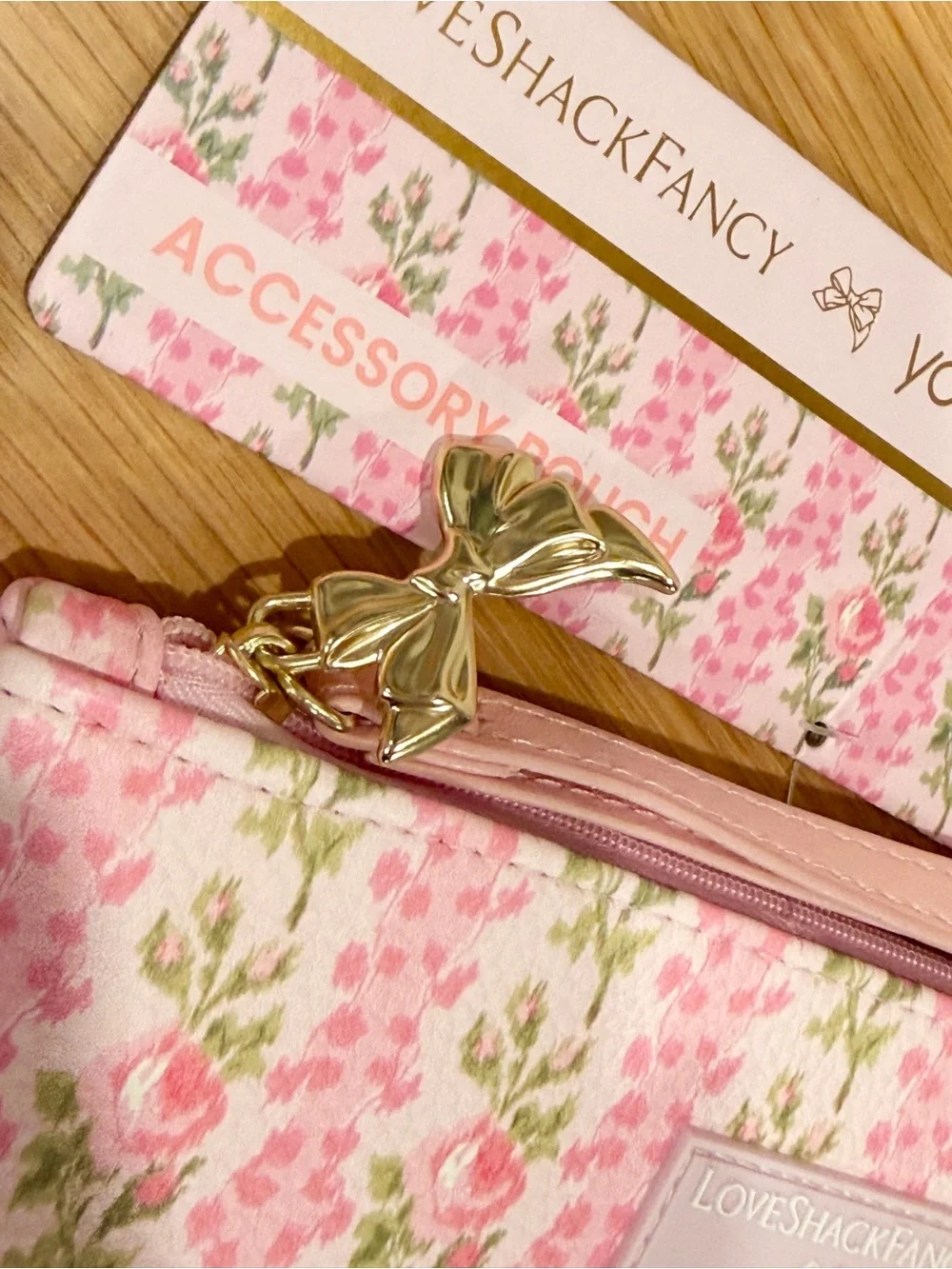 LoveShackFancy x Yoobi Strawberry Macaroon Accessory Pouch Wristlet